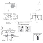 CEA Milo360 Bateria wannowa/prysznicowa ścienna z słuchawką i wężem element zewnętrzny Satin Stainless Steel MIL144YWS