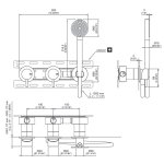 CEA Milo360 Bateria wannowa/prysznicowa ścienna z słuchawką i wężem element zewnętrzny Satin Stainless Steel MIL43YWS