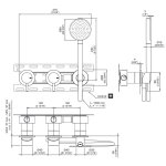 CEA Milo360 Bateria wannowa/prysznicowa ścienna z słuchawką i wężem element zewnętrzny Satin Stainless Steel MIL43HWS