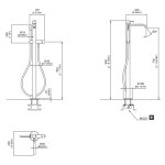 CEA Milo360 Bateria wannowa wolnostojąca ze słuchawką i wężem element zewnętrzny Satin Stainless Steel MIL19BKS