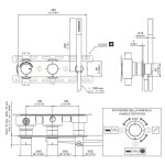 CEA Milo360 Bateria wannowa/prysznicowa ścienna termostatyczna z przełącznikiem 2/3-drożnym, słuchawką i wężem element zewnętrzny Satin Stainless Steel MIL143WS