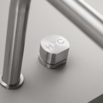 CEA Neutra Bateria kuchenna podokienna 2-otworowa z obrotową i wyciąganą wylewką Satin Stainless Steel NEU55S