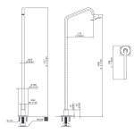 CEA Neutra Bateria umywalkowa wolnostojąca element zewnętrzny Satin Stainless Steel NEU23S