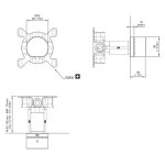 CEA Neutra Przełącznik ścienny 2-drożny bez zaworu odcinającego dopływ wody element zewnętrzny Satin Stainless Steel NEU49S