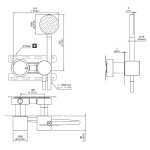 CEA Opus Bateria wannowa/prysznicowa ścienna ze słuchawką i wężem element zewnętrzny Satin Stainless Steel OPS61HWS