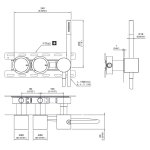 CEA Opus Bateria wannowa/prysznicowa ścienna ze słuchawką i wężem element zewnętrzny Satin Stainless Steel OPS24WS