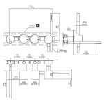 CEA Opus Bateria wannowa ścienna z wylewką, słuchawką i wężem element zewnętrzny Satin Stainless Steel OPS25WS