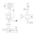 CEA Opus Słuchawka prysznicowa z uchwytem ściennym i przyłączem wody element zewnętrzny Satin Stainless Steel OPS60HIS