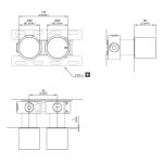 CEA Opus Zawór odcinający (para) ścienny mieszający element zewnętrzny Satin Stainless Steel OPS37S