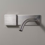 CEA Regolo Bateria umywalkowa ścienna z wylewką 17,5 cm element zewnętrzny Satin Stainless Steel REG02S