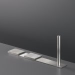 CEA Regolo Bateria wannowa 3-otworowa na brzeg wanny ze słuchawką prysznicową element zewnętrzny Satin Stainless Steel REG13S