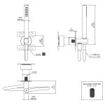 CEA Słuchawka prysznicowa z uchwytem ściennym i przyłączem wody element zewnętrzny Satin Stainless Steel FRE203BKS