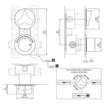 CEA Ziqq Bateria prysznicowa ścienna termostatyczna z przełącznikiem 2/3-drożnym element zewnętrzny Satin Stainless Steel ZIQ80S