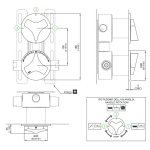 CEA Ziqq Bateria prysznicowa ścienna termostatyczna z przełącznikiem 2/3-drożnym element zewnętrzny Satin Stainless Steel ZIQ72S