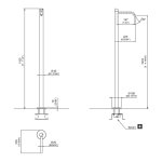 CEA Ziqq Bateria umywalkowa wolnostojąca element zewnętrzny Satin Stainless Steel ZIQ41S