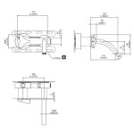 CEA Ziqq Bateria umywalkowa ścienna z wylewką 12,5 cm element zewnętrzny Satin Stainless Steel ZIQ26S