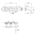 CEA Ziqq Bateria umywalkowa ścienna z wylewką 12,5 cm element zewnętrzny Satin Stainless Steel ZIQ01S