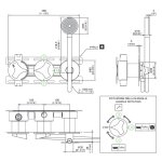 CEA Ziqq Bateria wannowa/prysznicowa ścienna termostatyczna z przełącznikiem 2/3-drożnym, słuchawką i wężem element zewnętrzny Satin Stainless Steel ZIQ71YWS