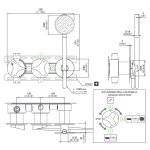 CEA Ziqq Bateria wannowa/prysznicowa ścienna termostatyczna z przełącznikiem 2/3-drożnym, słuchawką i wężem element zewnętrzny Satin Stainless Steel ZIQ71HWS