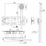 CEA Ziqq Bateria wannowa/prysznicowa ścienna z słuchawką i wężem element zewnętrzny Satin Stainless Steel ZIQ43YWS