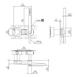 CEA Ziqq Bateria wannowa/prysznicowa ścienna z słuchawką i wężem element zewnętrzny Satin Stainless Steel ZIQ48WS