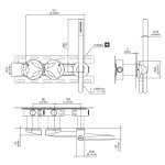 CEA Ziqq Bateria wannowa/prysznicowa ścienna z słuchawką i wężem element zewnętrzny Satin Stainless Steel ZIQ49WS