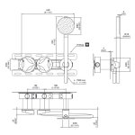 CEA Ziqq Bateria wannowa/prysznicowa ścienna z słuchawką i wężem element zewnętrzny Satin Stainless Steel ZIQ49HWS