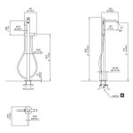 CEA Ziqq Bateria wannowa wolnostojąca ze słuchawką i wężem element zewnętrzny Satin Stainless Steel ZIQ51BKS