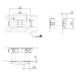 CEA Ziqq Zawór odcinający (para) ścienny mieszający element zewnętrzny Satin Stainless Steel ZIQ15S