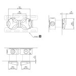 CEA Ziqq Zawór odcinający (para) ścienny mieszający element zewnętrzny Satin Stainless Steel ZIQ25S