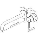 Damixa Osier Bateria umywalkowa podtynkowa z wylewką 25 cm element zewnętrzny szczotkowany mosiądz pvd 146167900