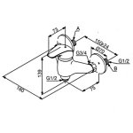 Damixa Space Bateria prysznicowa chrom 1020000