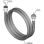 Damixa Wąż prysznicowy metalowy 1500 mm szczotkowany grafit pvd 766525500