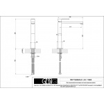 Gessi Rettangolo Bateria Umywalkowa wysoka stal nierdzewna 11924.149 / 11924149