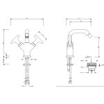  Fantini Sailing Bateria bidetowa z korkiem klik klak matt gunmetal pvd 67P5J062F