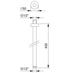 Fantini Sailing Ramię prysznicowe matt gunmetal pvd 86P59237