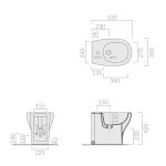 Galassia Eden Bidet stojący 53x36 cm Biały 7214