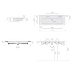 Galassia Eden Umywalka z 2 otworami na baterię ścienna lub wpuszczana w blat 121x46 cm Biały 7226