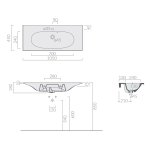 Galassia Ergo Umywalka ścienna lub wpuszczana w blat 105x45 cm Biały 7103