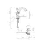 Galassia ETHOS Bateria umywalkowa jednootworowa z korkiem Chrom 8520