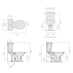 Galassia ETHOS Miska stojąca do kompaktu 68x38 cm ze spłuczką z mechanizmem oraz deską zwykłą Biały 8426+8406+8413+9010