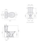 Galassia ETHOS Miska stojąca do kompaktu 68x38 cm ze spłuczką z mechanizmem oraz deską zwykłą Biały 8426+8406+8413+9010