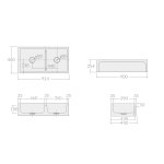 Galassia FRAME Zlew dwukomorowy 91x46 cm Biały 5121