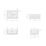 Galassia FRAME Zlew jednokomorowy 61x46 cm Czarny 5120NE