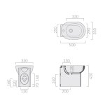 Galassia M2 Bidet stojący 50x35 cm Biały 5215