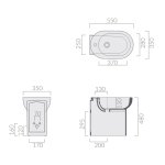 Galassia M2 Bidet stojący 55x35 cm Biały 5248