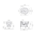 Galassia M2 Bidet wiszący 46x35 cm Biały 5210