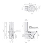 Galassia M2 Miska stojąca kompaktowa 60x35 cm ze spłuczką ceramiczną z mechanizmem i deską zwykła Biały 5220+5222+5226+9046