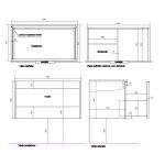 Galassia M2 Szafka wisząca pod umywalkę 89x51 cm Modrzew syberyjski 5476LS