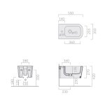 Galassia MEG 11 Bidet wiszący 55x35 cm Biały 5412